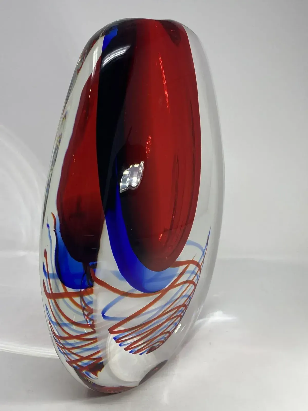 Sommerso Spirale Murano Glass Vase photo for sale