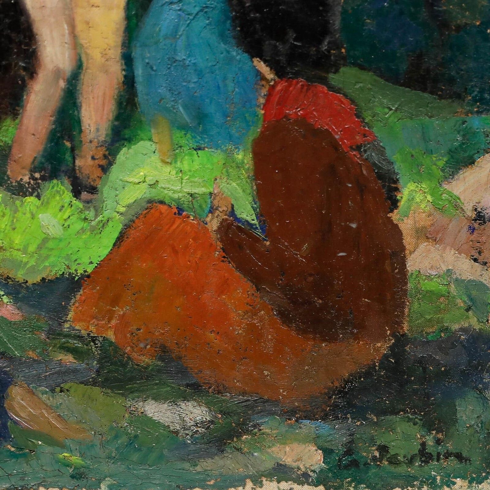 Georges Joubin (1888 1983)   Mid 20th Century Oil, Standing Nude In Garden photo vinterior
