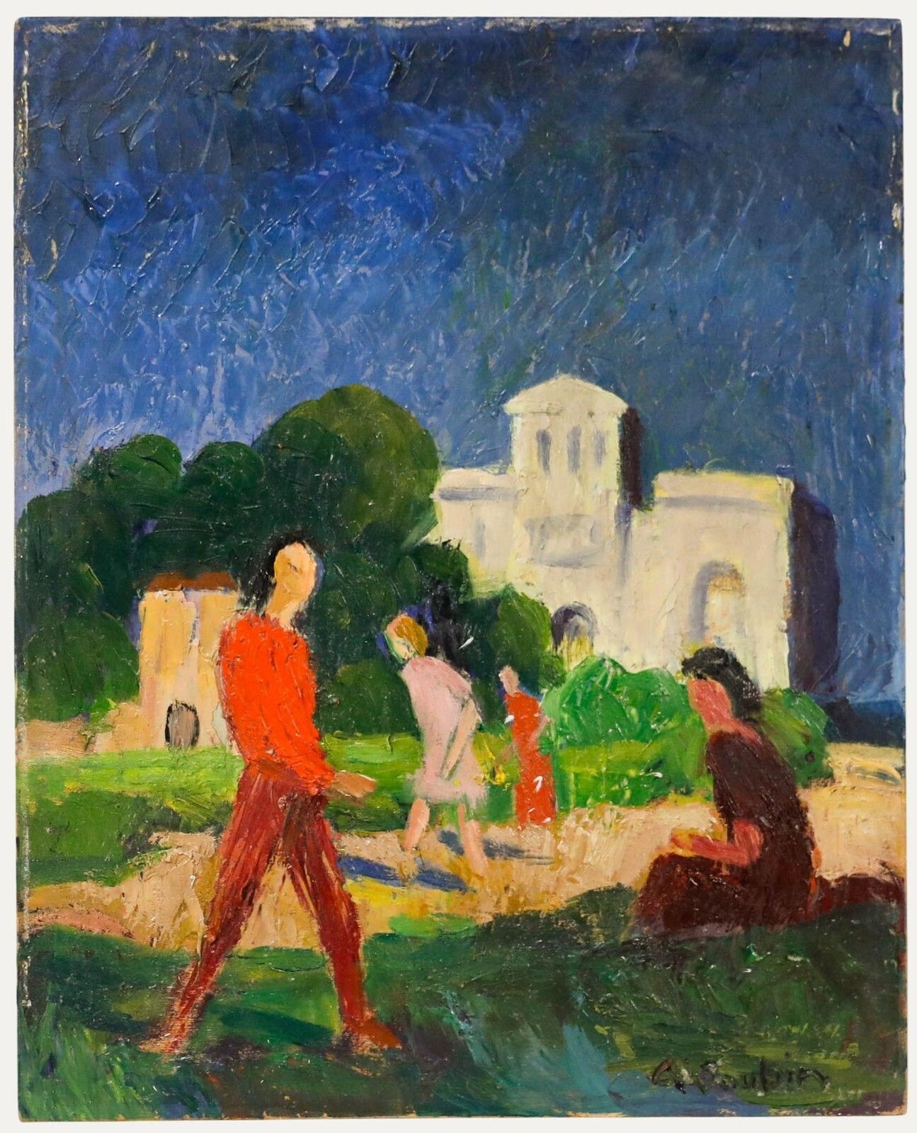 Georges Joubin (1888 1983)   Mid 20th Century Oil, In The Park