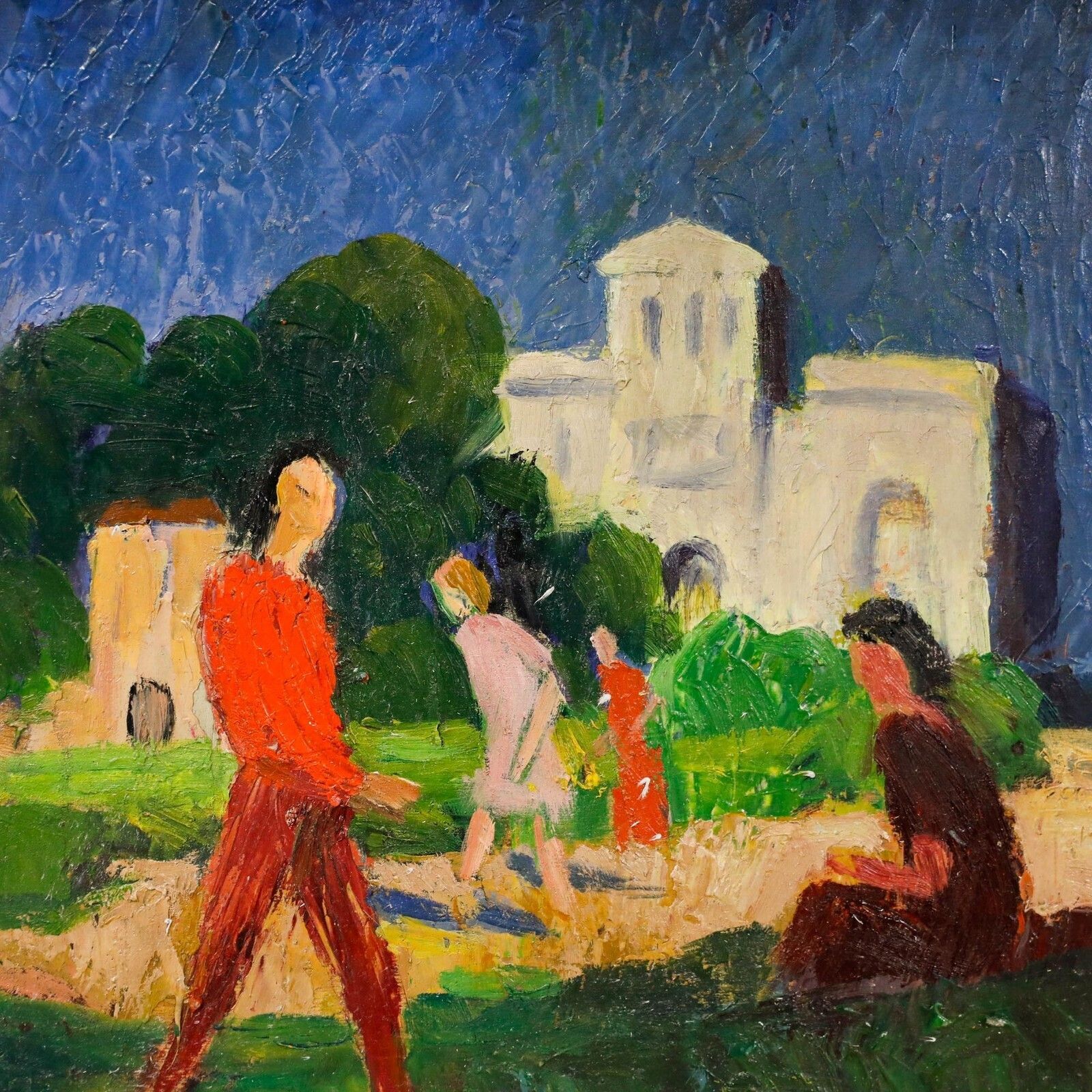 Georges Joubin (1888 1983)   Mid 20th Century Oil, In The Park photo Art