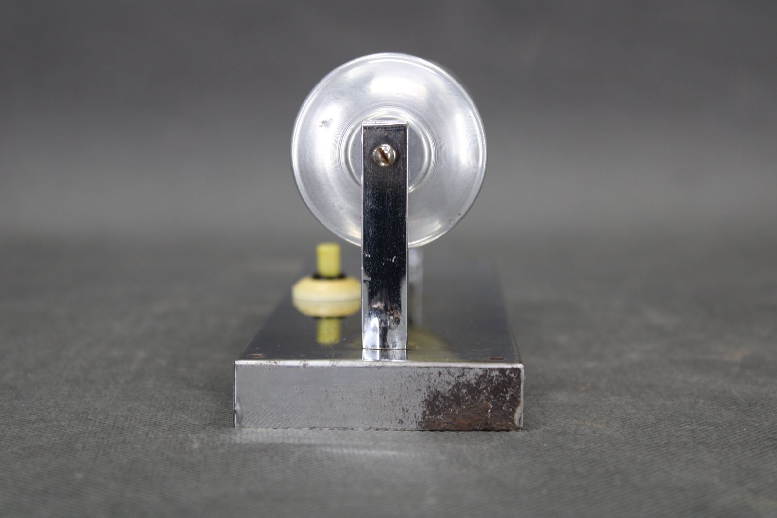 1930s Bauhaus Chrome Tubular Wall Light, Cream Glass Shade, Czechoslovakia, Esč photo vintage