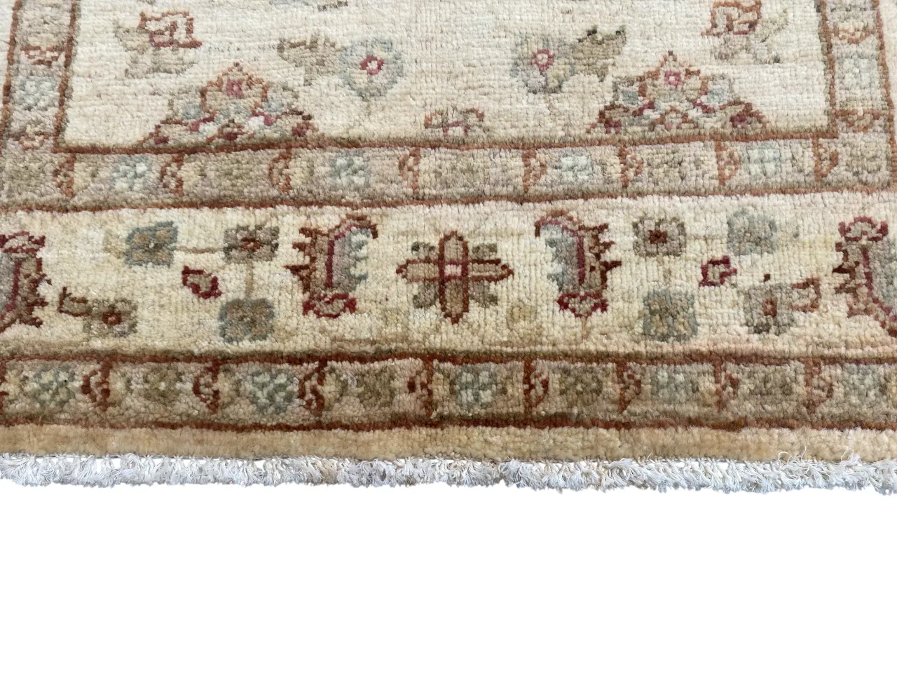 3x4 Oriental Hand Knotted Indian Agra Ivory Rug photo vintage