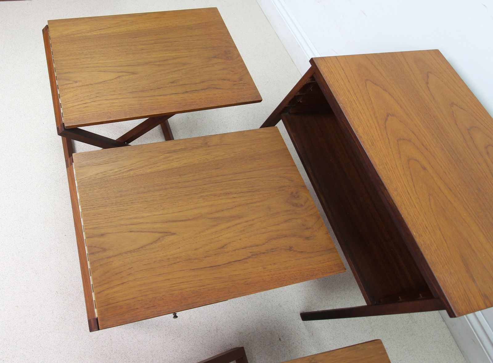 745.0 Danish Mid Century Teak Nest Of Tables By Illum Wikkelso For Cfc Silkborg photo