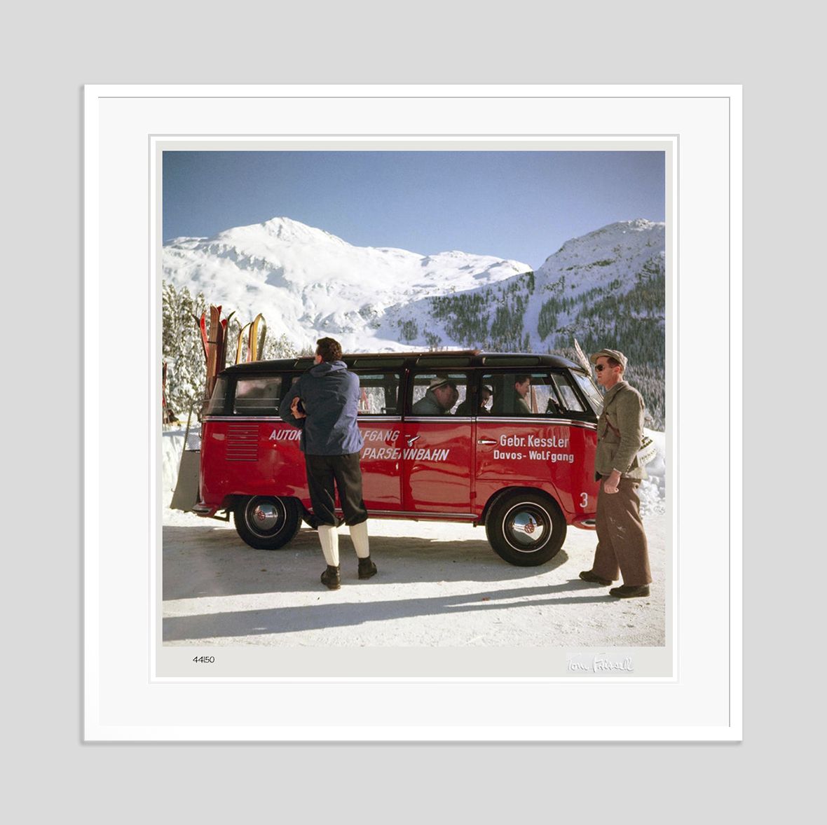 Toni Frissell 'Ski Bus' Archival Pigment Print Framed In White photo furniture