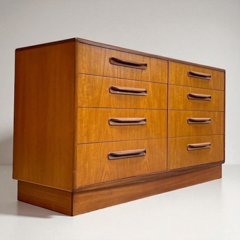 photo furniture Teak Gplan Fresco 8 Drawer Wide Double Chest Sideboard