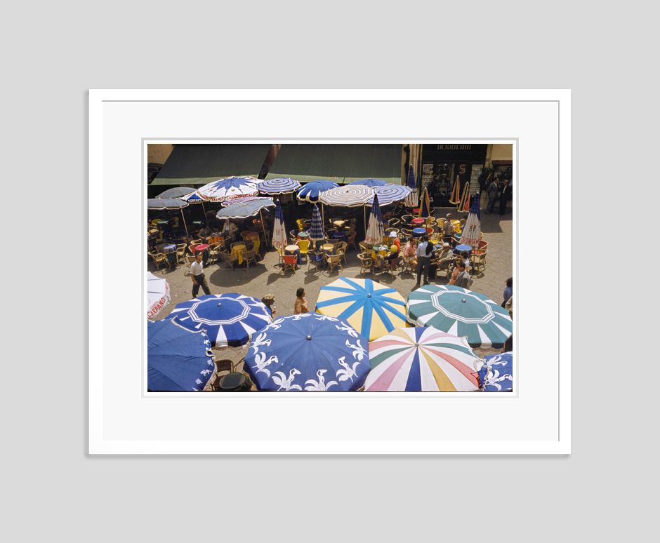 Toni Frissell 'Street Cafés In Capri' Archival Pigment Print Framed In White photo furniture