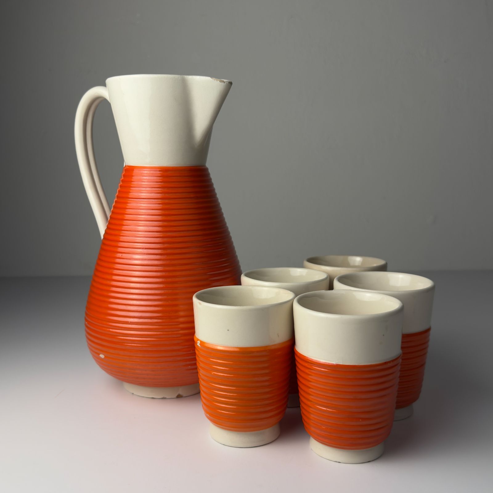 photo furniture Vintage Set Of Water From Ceramiche Rometti Umbertide, Italy 1930s