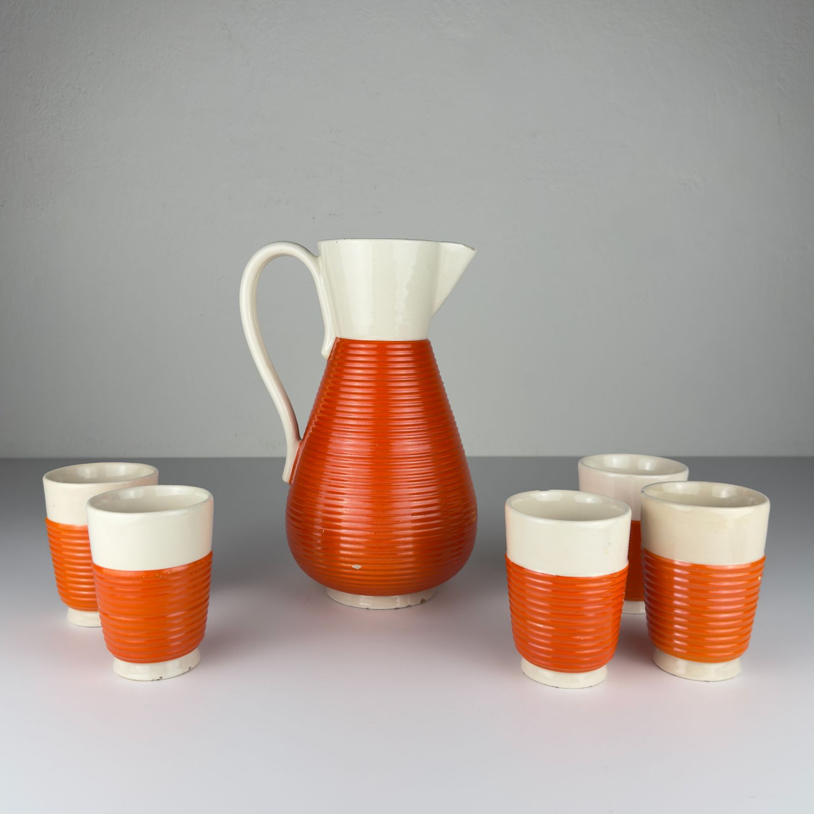 Vintage Set Of Water From Ceramiche Rometti Umbertide, Italy 1930s