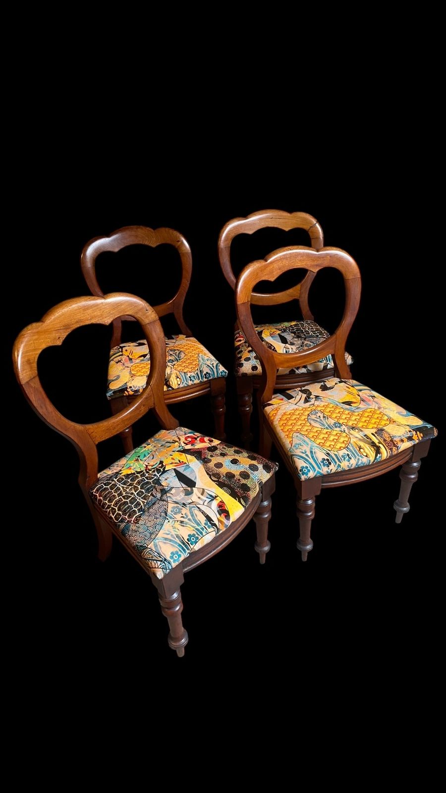 English 19th Century Balloon Back Dining Chairs X4 photo vinterior