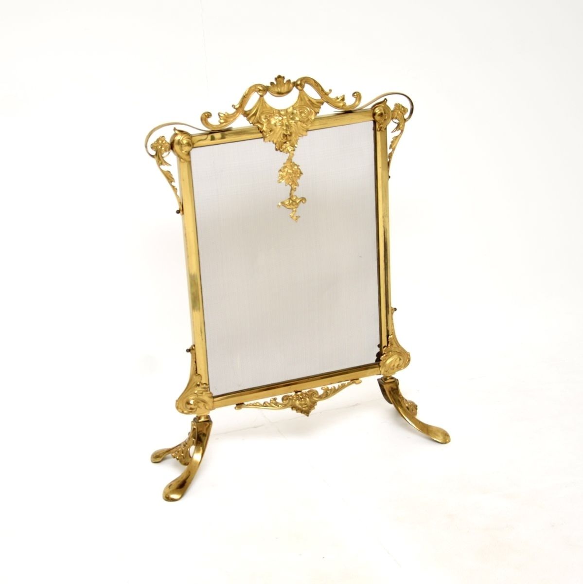 Antique French Gilt Metal Fire Screen photo for sale