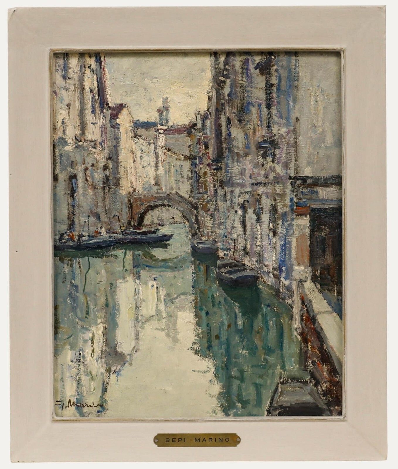 Giuseppe Marino (1903 1975)   Framed Mid 20th Century Oil, Mistero Di Poesia