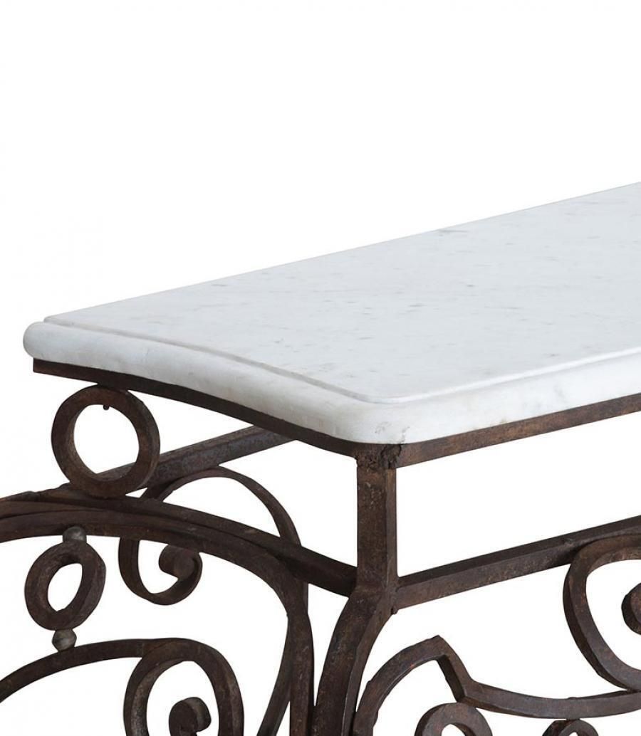 photo furniture Large Late 18th Century French Hand Forged Iron Balcony Console