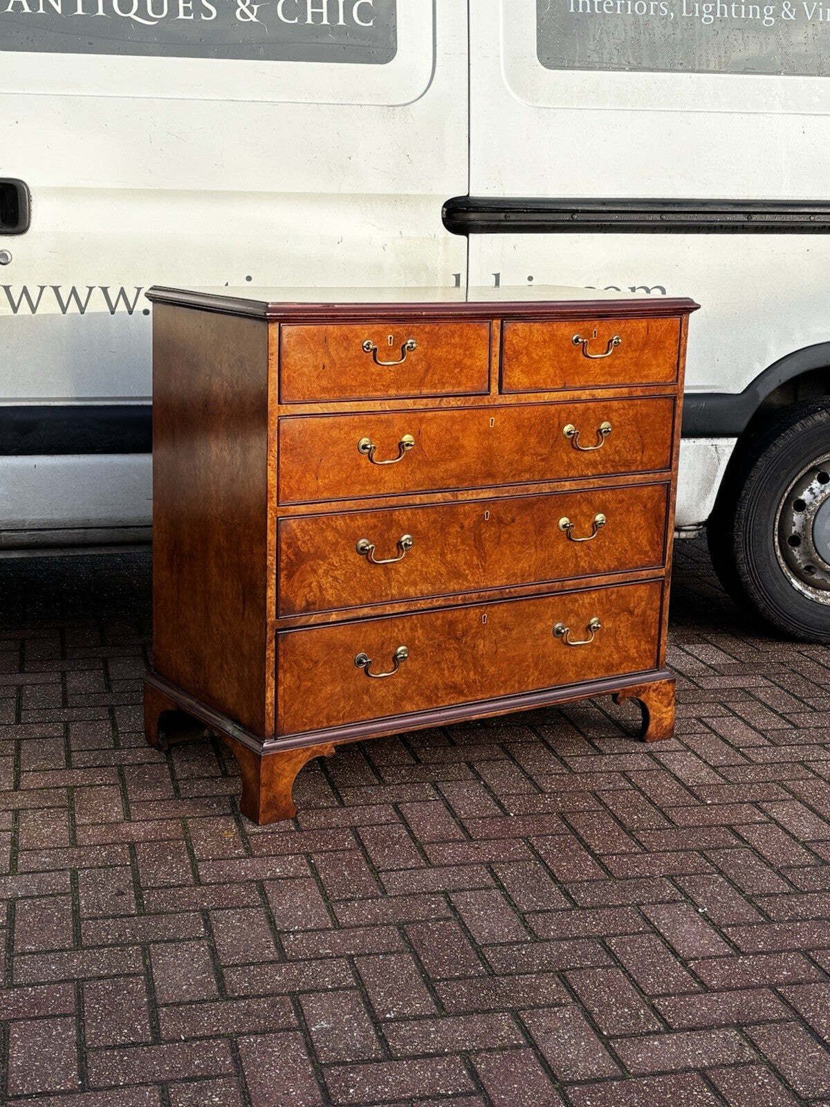 Furniture Georgian Walnut Chest Of Drawers. photo