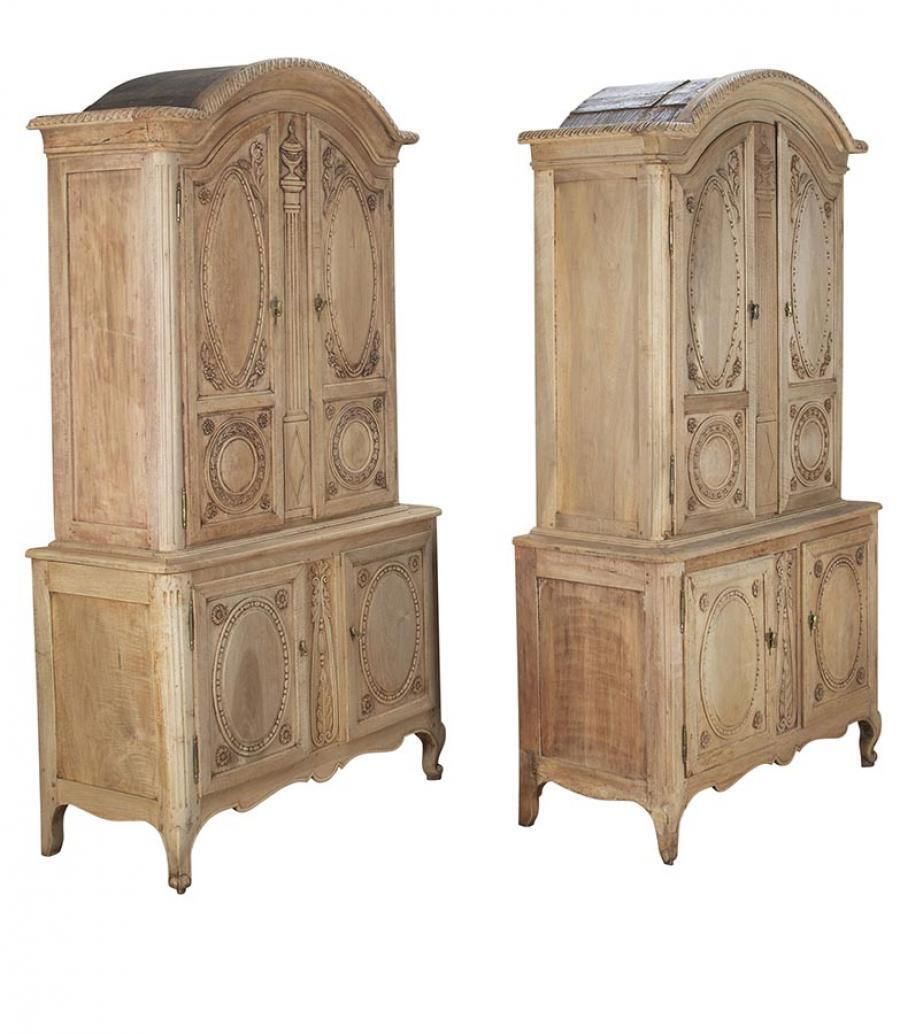 Pair Of Large Late 19th Century French Bleached Cabinets photo furniture