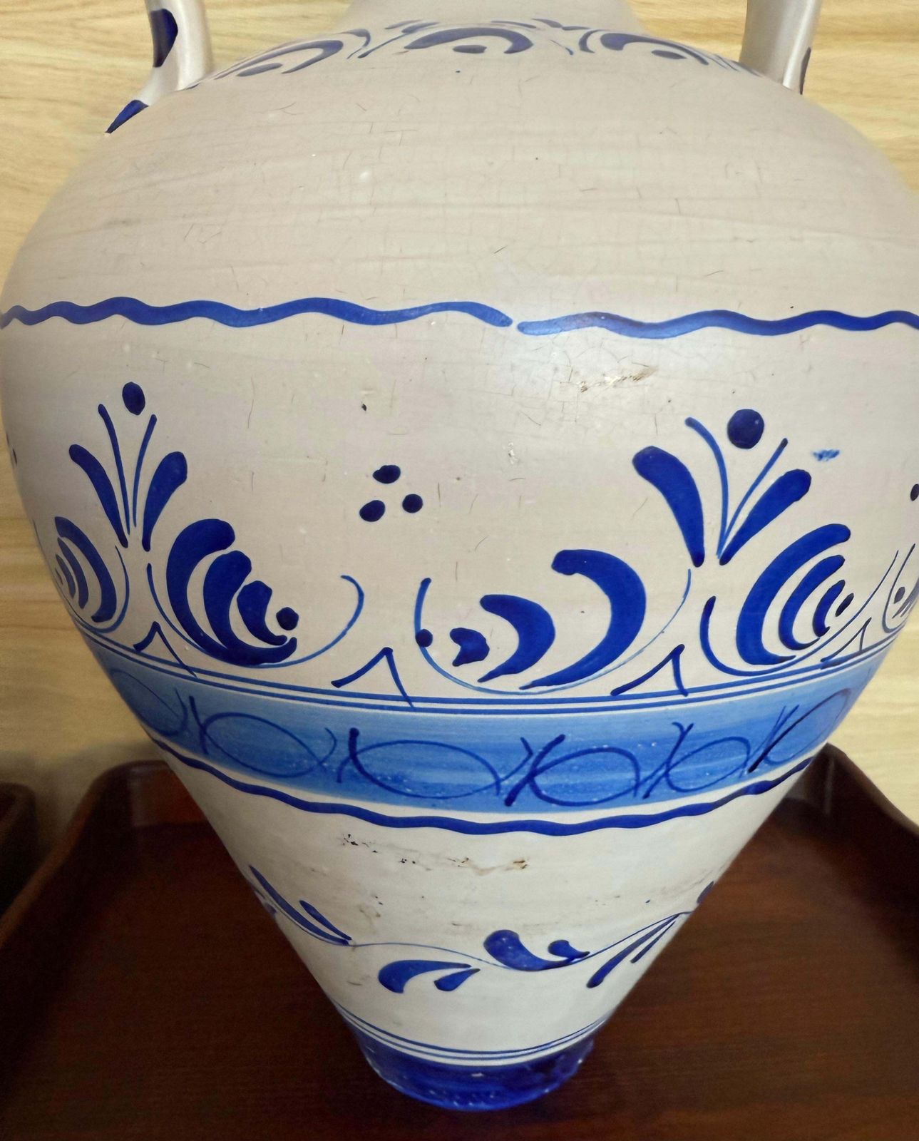 photo buy Paire de vases décoratifs Talavera en céramique, bleu et blanc
