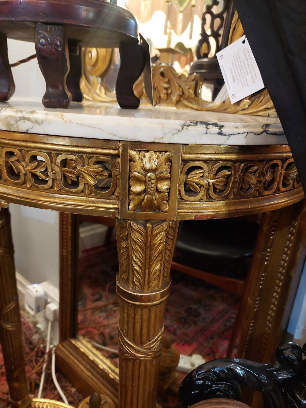 French Louis XVI Style Giltwood Pier Glass Console photo Furniture