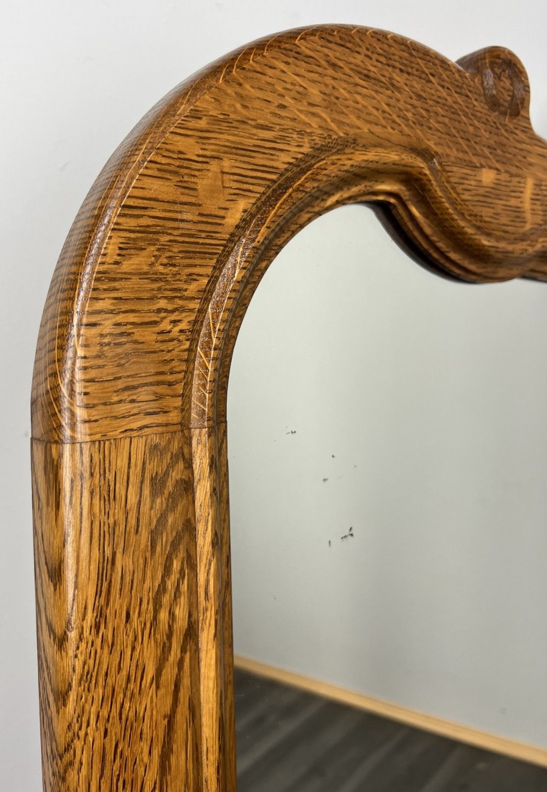 Vintage French Style Carved Wall Mirror Oak Ornate Wall Frame Lot 4545 photo 189.0