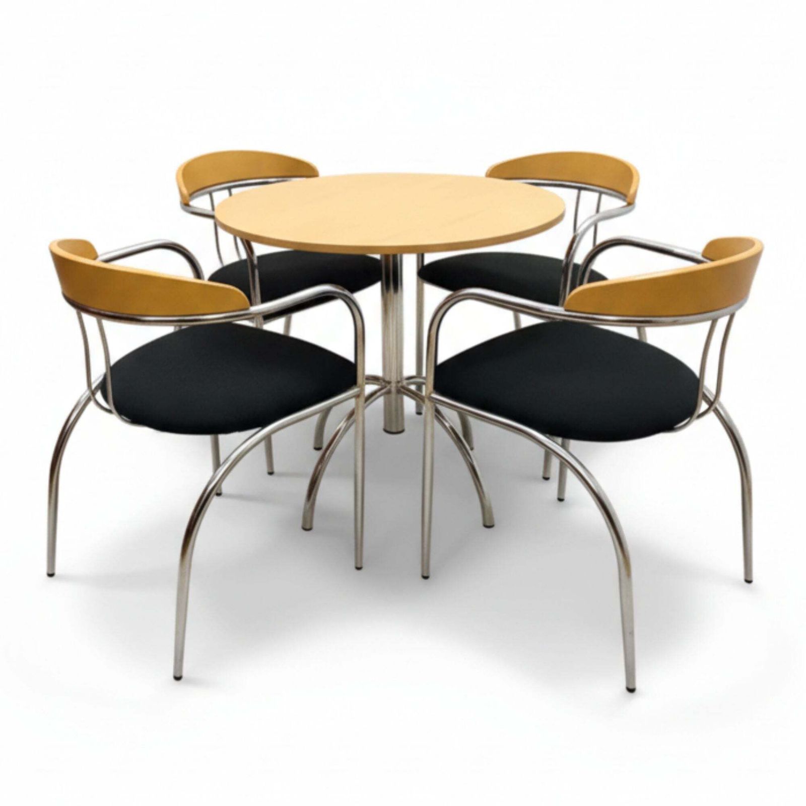 Retro Dining Set, Chrome Tube Frame, 1980s
