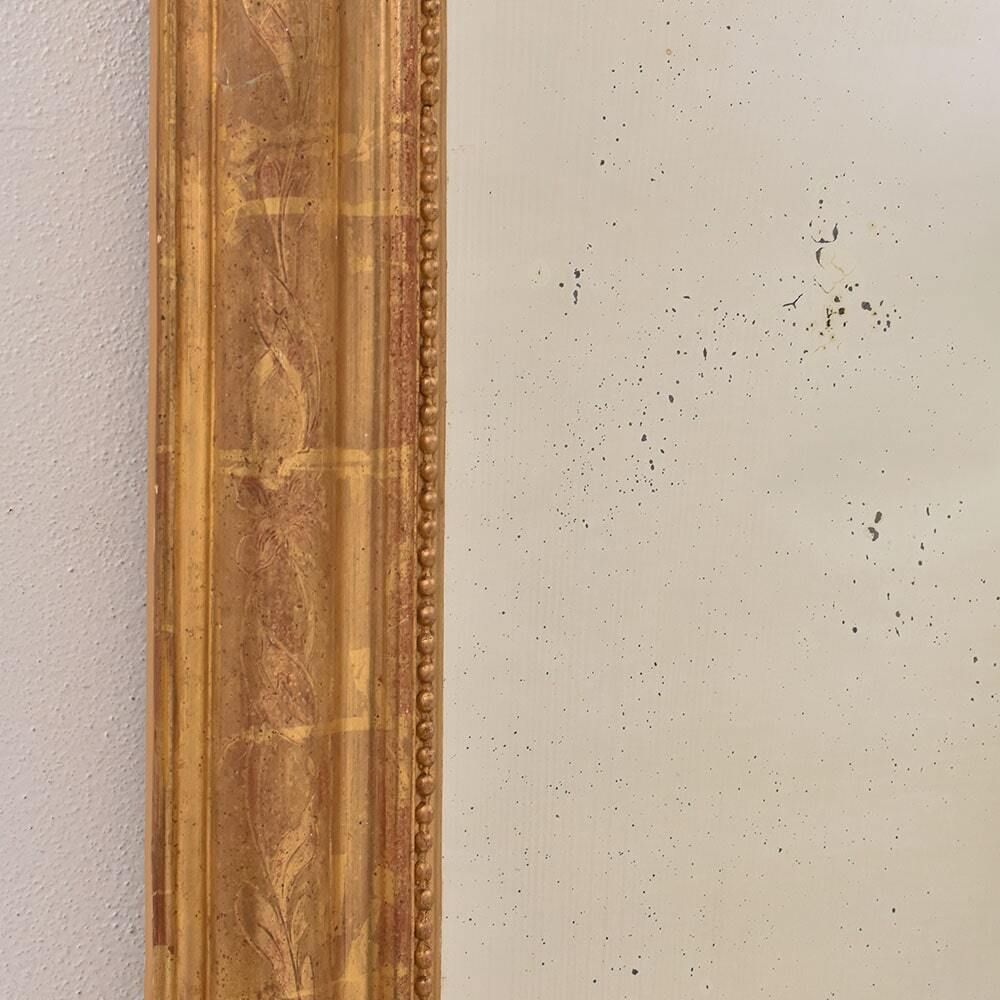 photo furniture Antique Gold Mirror With Floral Frame,  Louis Philip, 19th Century