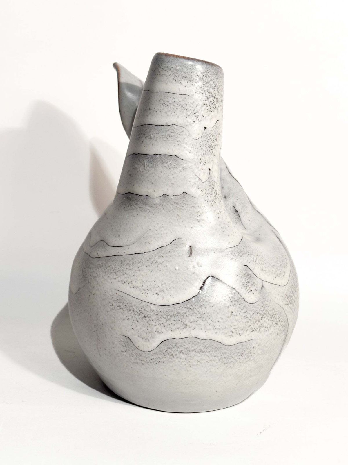 Abstract Vase In Grey Glazed Stoneware From The 1960s photo for sale