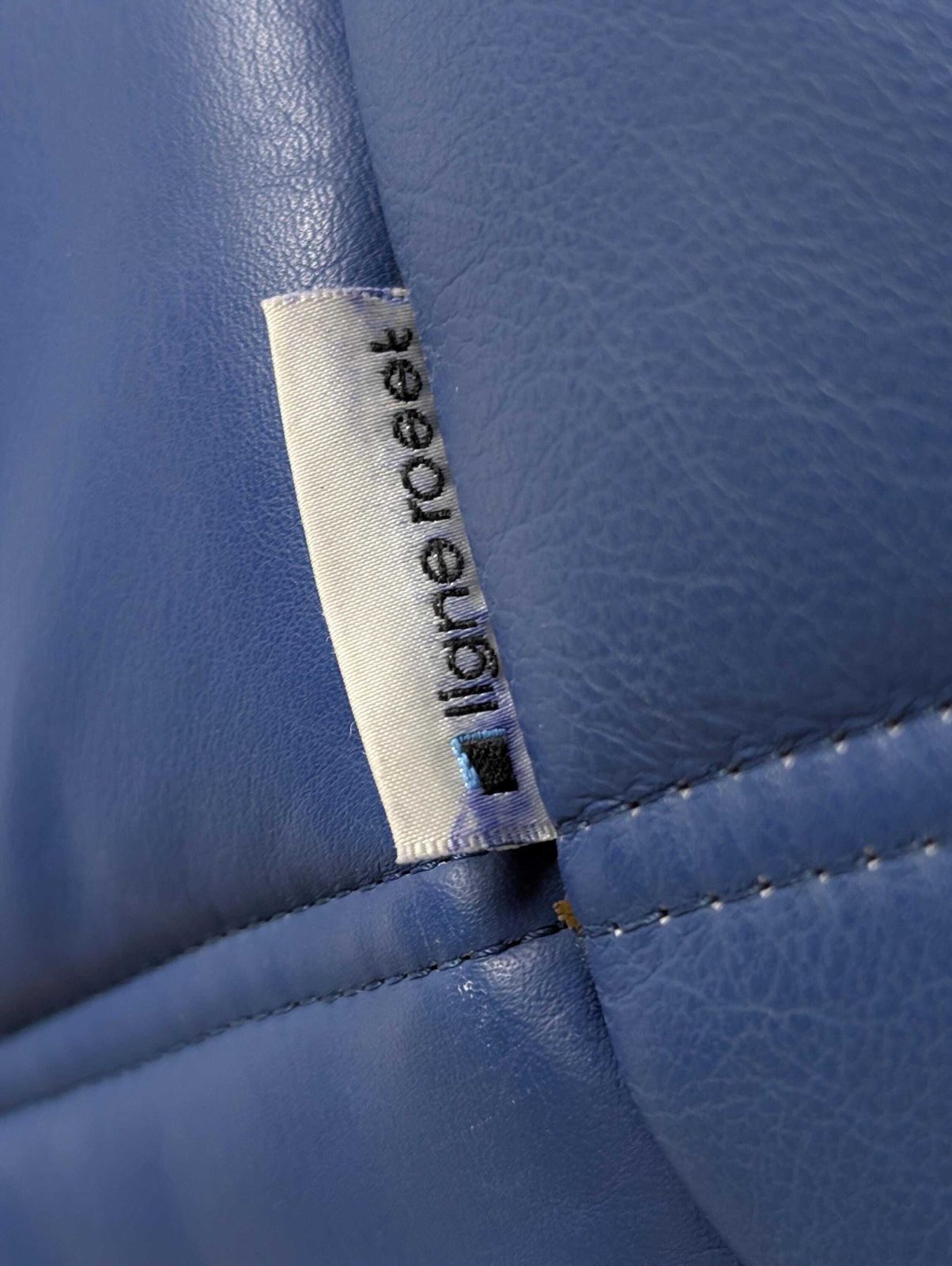 Michel Ducaroy Ligne Roset Togo Corner Sofa, French Blue Leather, 1980s photo furniture