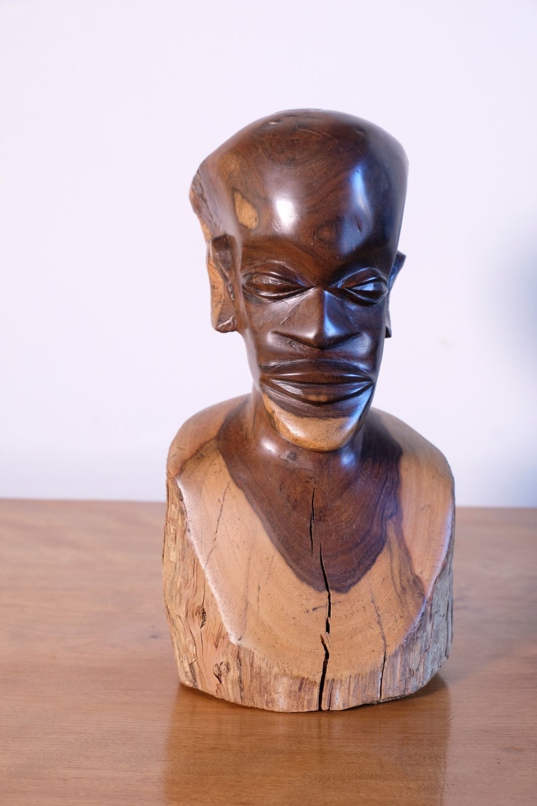 Hand Carved Makonde Wood Bust – East African Tribal Sculpture photo 240.0