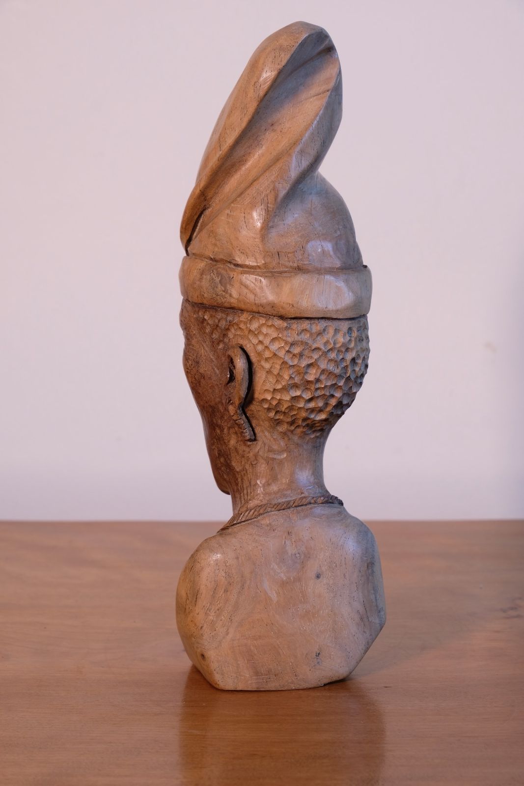 95.0 African Hand Carved Wooden Sculpture – Tribal Portrait Art (24.5cm) photo