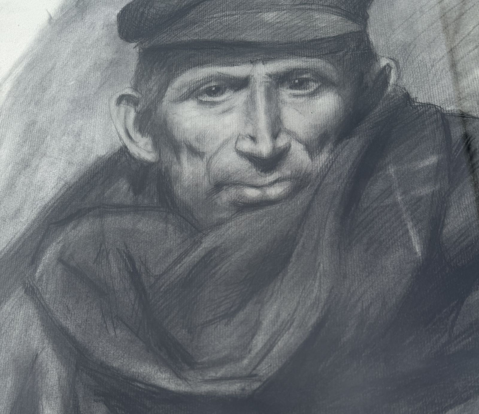 Dionis Baixerasstevedore Barcelona Spain Charcoal Drawingc.1900 photo for sale