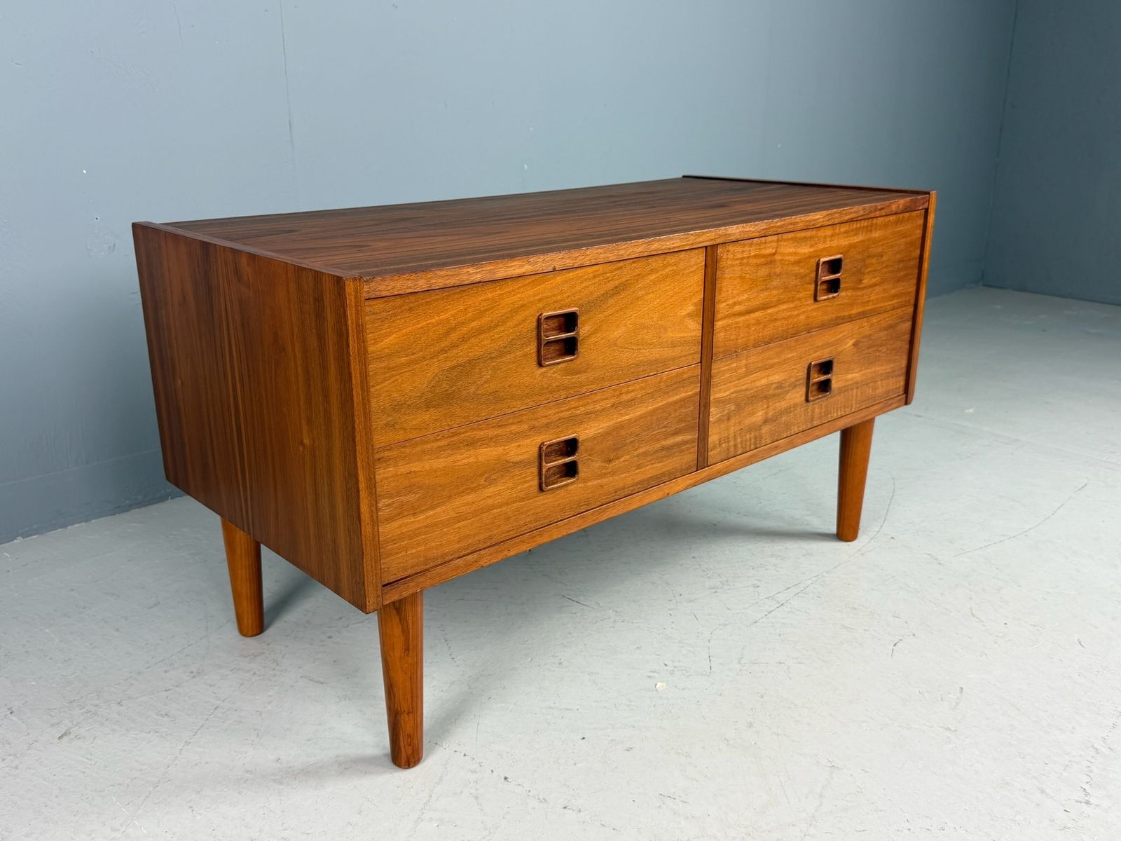 Danish Teak Low Chest With Four Drawers, 1960s photo furniture