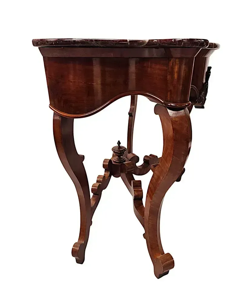 photo furniture A Rare And Fine Pair Of 19th Century Mahogany Marble Top Console Tables