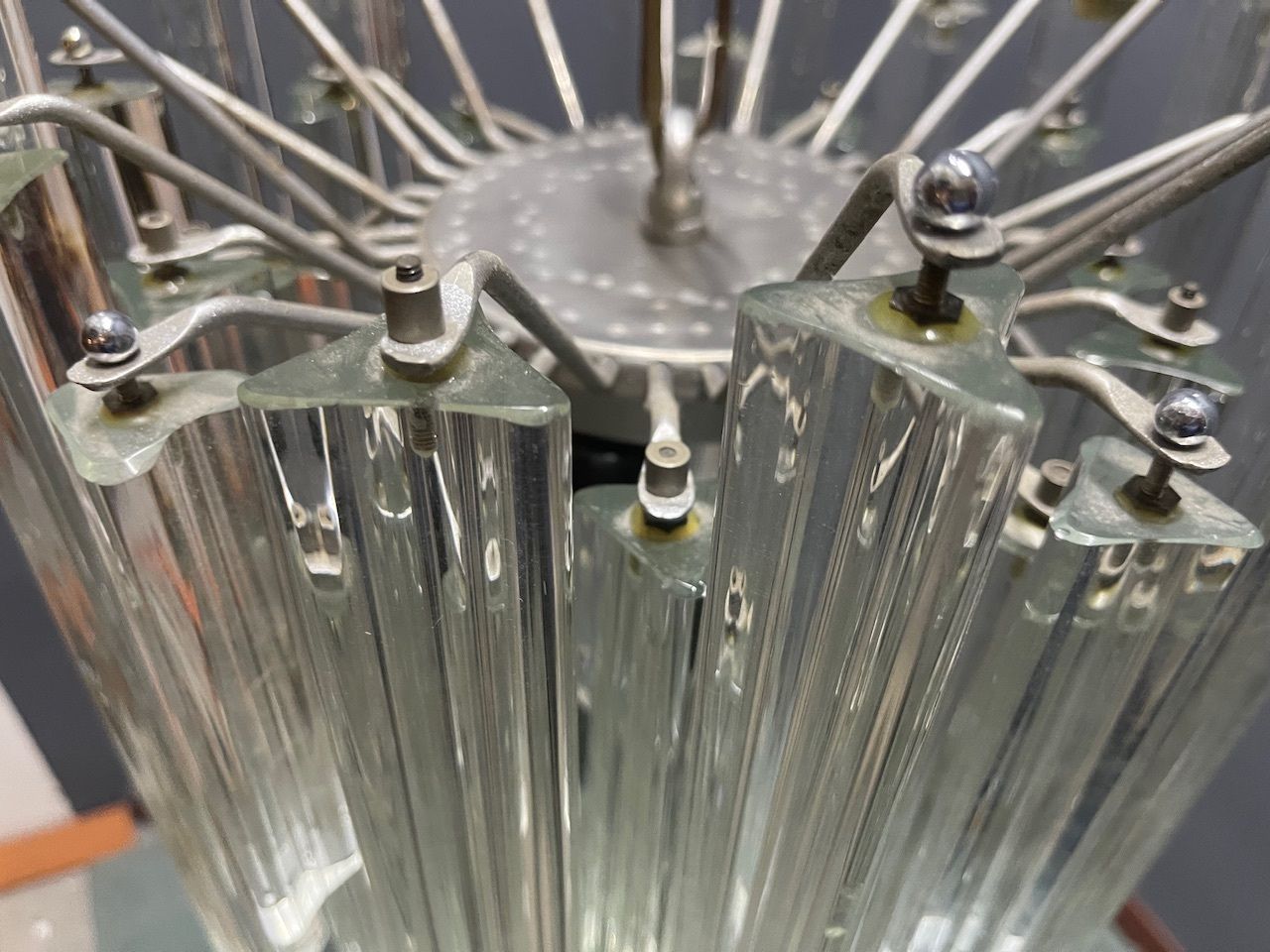 Murano Glass Trilobi Chandelier 1970’s photo for sale