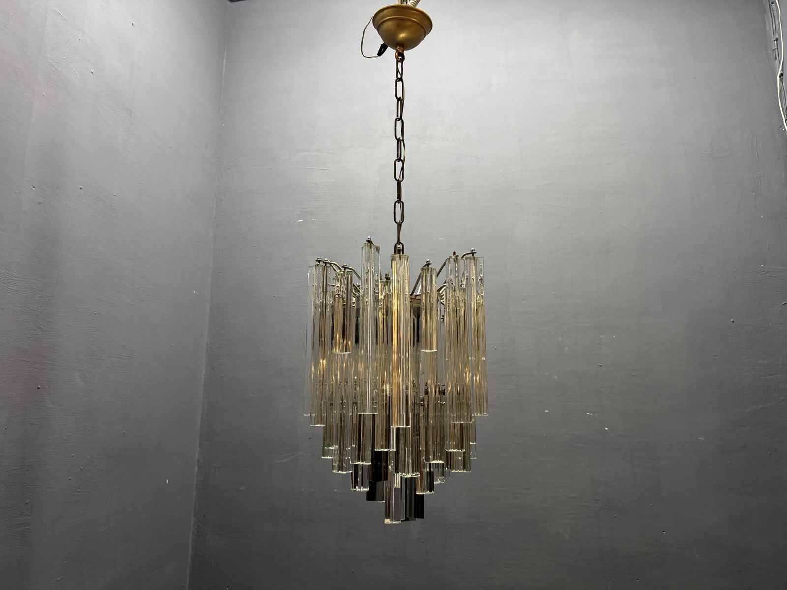 photo for sale Murano Glass Trilobi Chandelier 1970’s