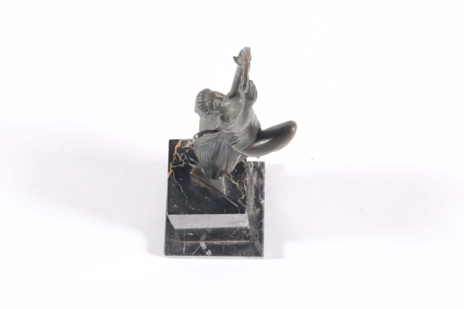 photo furniture Gorgeous Italian Art Deco Figurative Bronze On Marble Base *Free Global Shipping