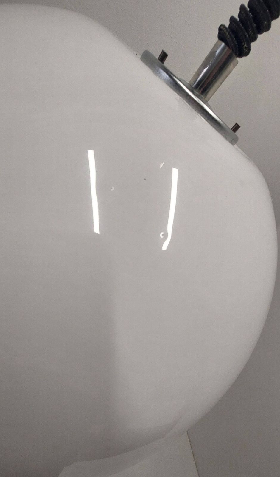 White Italian Space Age Ceiling Lamp Cabras / Made Of Plastic / By Harvey Guzzini For Meblo/ 1970 photo vinterior