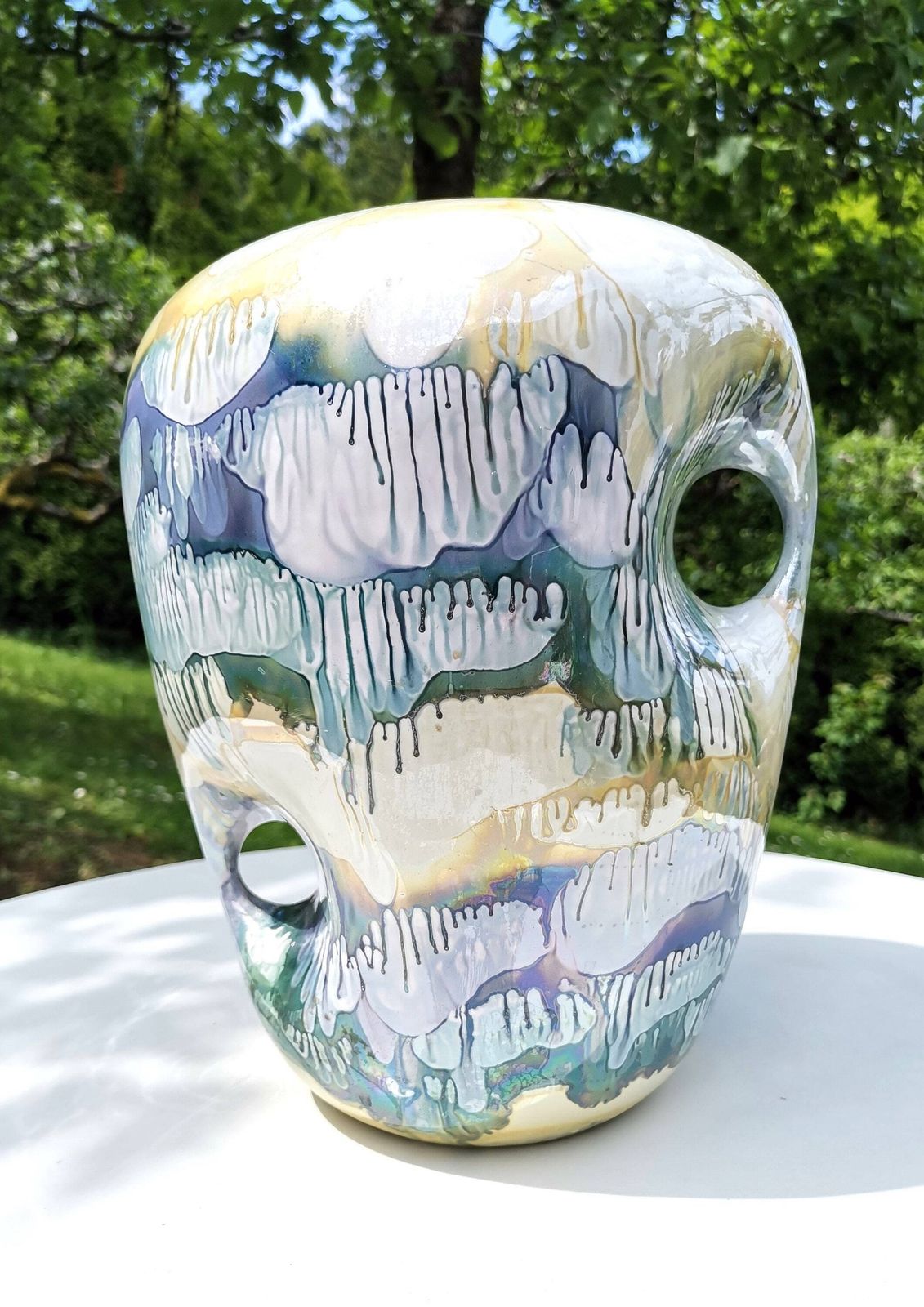 Vintage Kil Liboje Glazed Handmade Vase / Retro Glazed Handmade Vase / Clay Glazed Vase /Rare Handmade Vase / Kil Liboje / Yugoslavia / 60's photo furniture