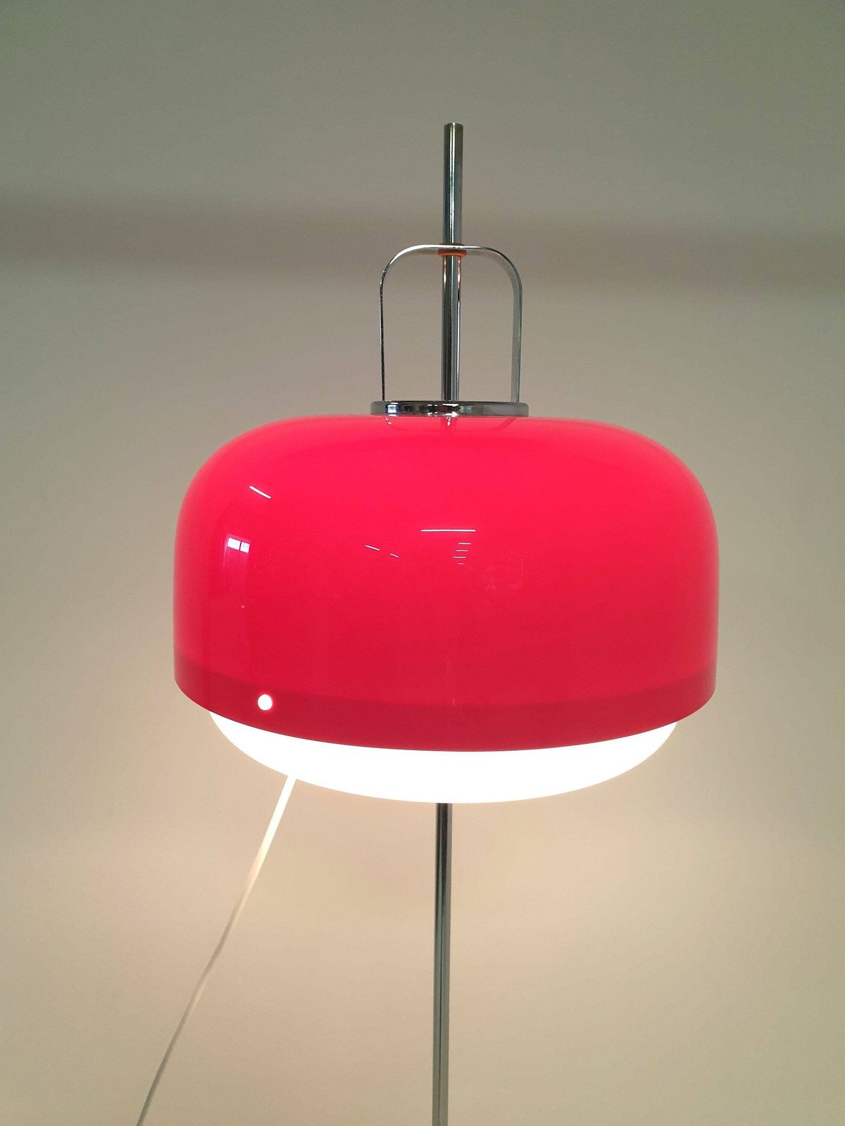 Meblo Guzzini Floor Lamp In Red And White / Rare Find / Vintage 60s 70s / Yugoslavia / Italian Design
