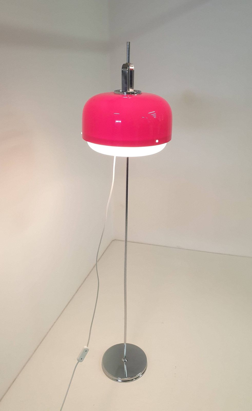 Meblo Guzzini Floor Lamp In Red And White / Rare Find / Vintage 60s 70s / Yugoslavia / Italian Design photo furniture