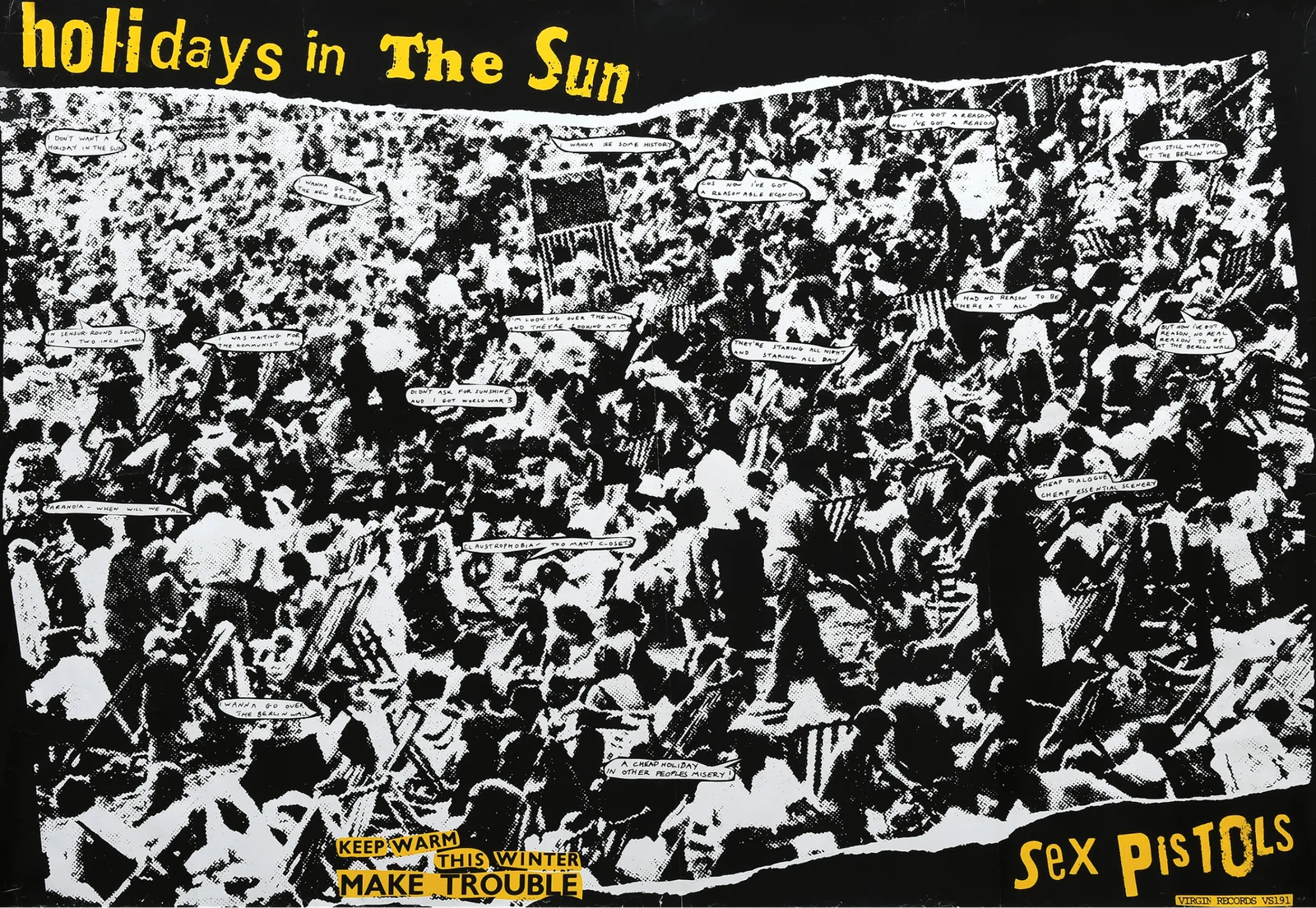 Jamie Reid, Holidays In The Sun Sex Pistols Original Poster, 1977