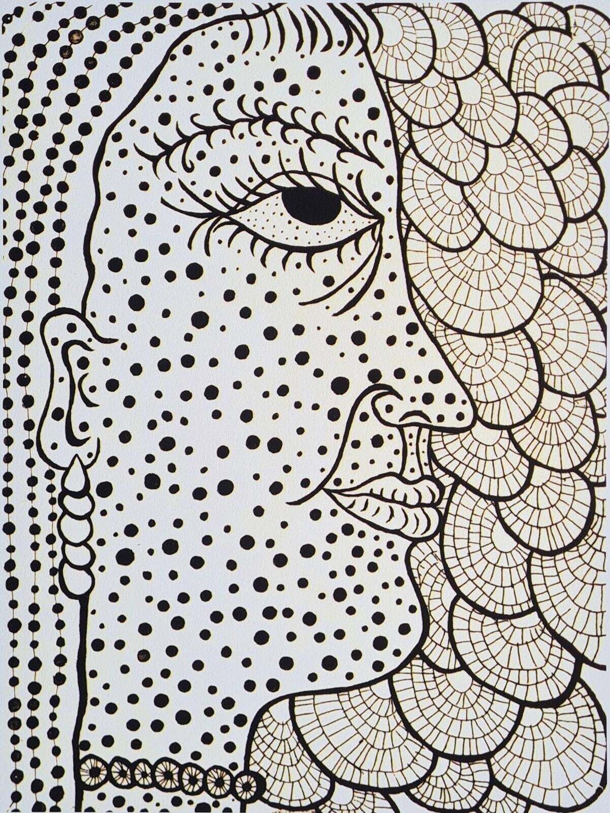 After Yayoi Kusama, Self Portrait, Lithograph, 1990s photo for sale