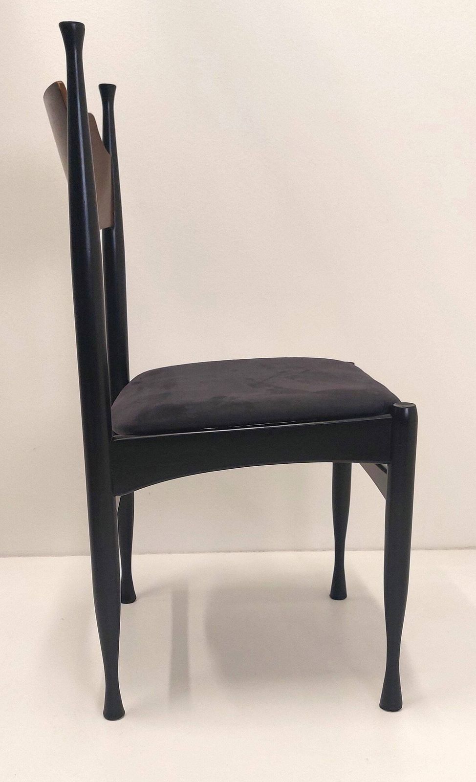 Set Of 4 Elegant Dining Chairs In The Style Of Paolo Buffa / Refurbished Midcentury Modern Dining Set / New Upholstery / 60s Yugoslavia photo 1387.0