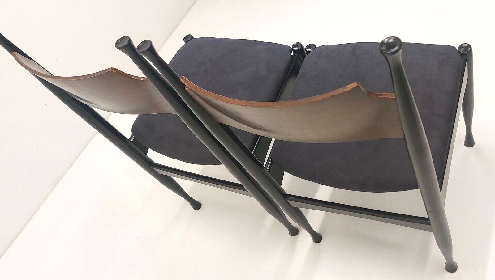 Set Of 4 Elegant Dining Chairs In The Style Of Paolo Buffa / Refurbished Midcentury Modern Dining Set / New Upholstery / 60s Yugoslavia photo vintage