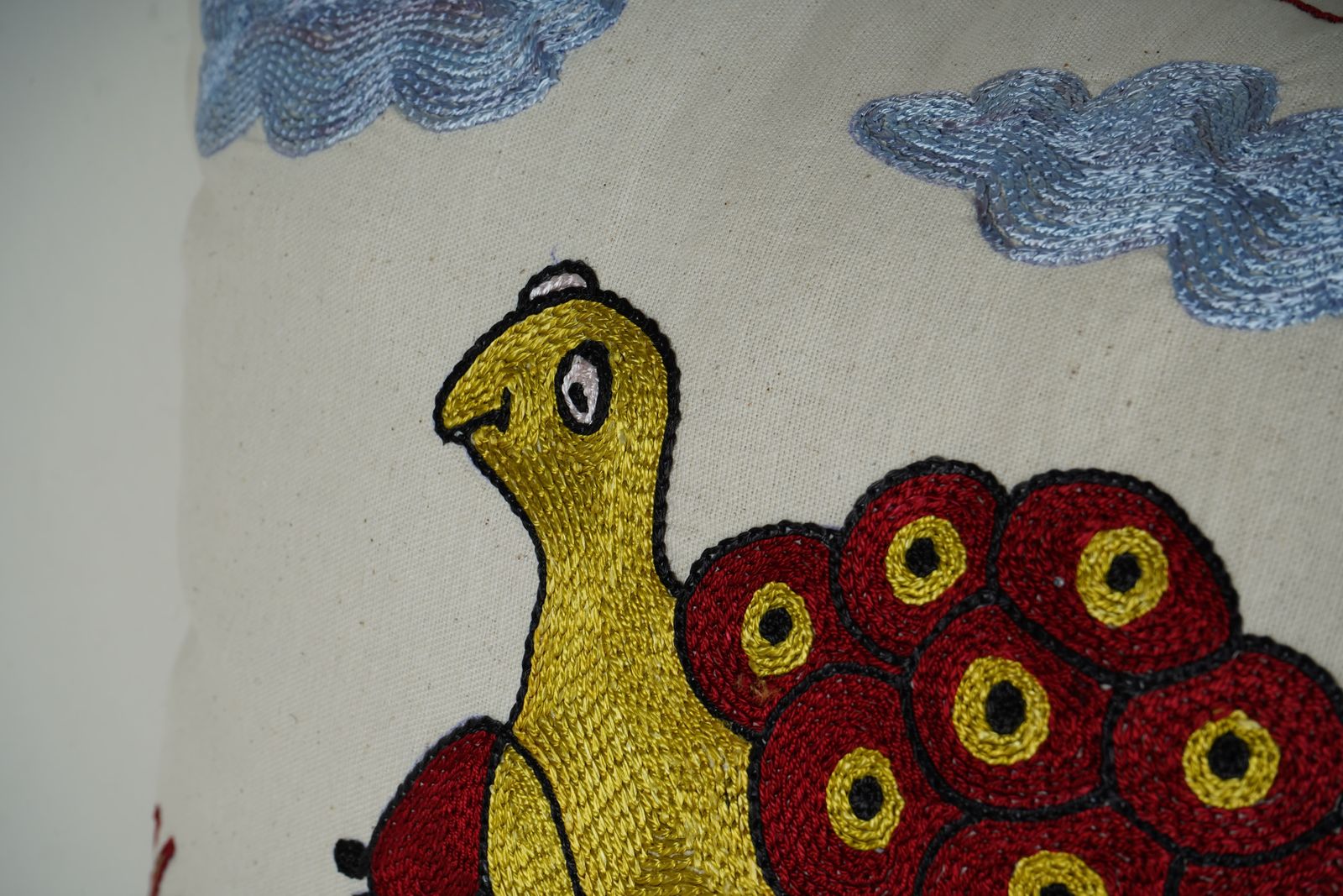 Embroidered Turtle Pillow Pair, Suzani Tortoise Cushion Covers, Bohemian Home Decor photo 100.0