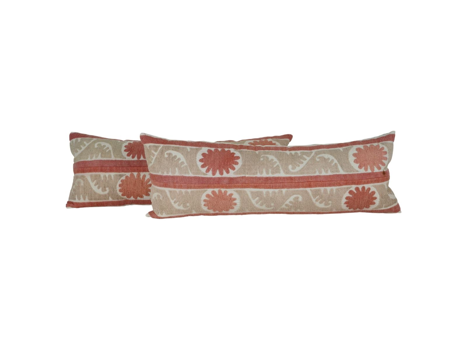 Handmade Suzani Lumbar Pillow Cover Set – Embroidered Turkish Cushion