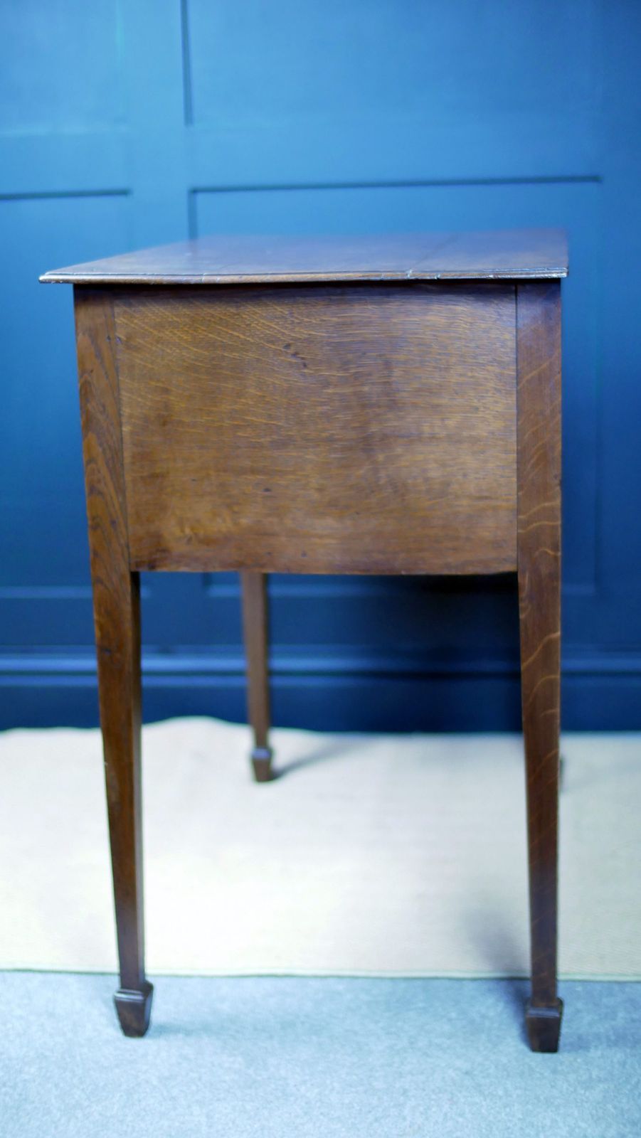 photo for sale George III Oak Banded Lowboy Side Console Hall Table