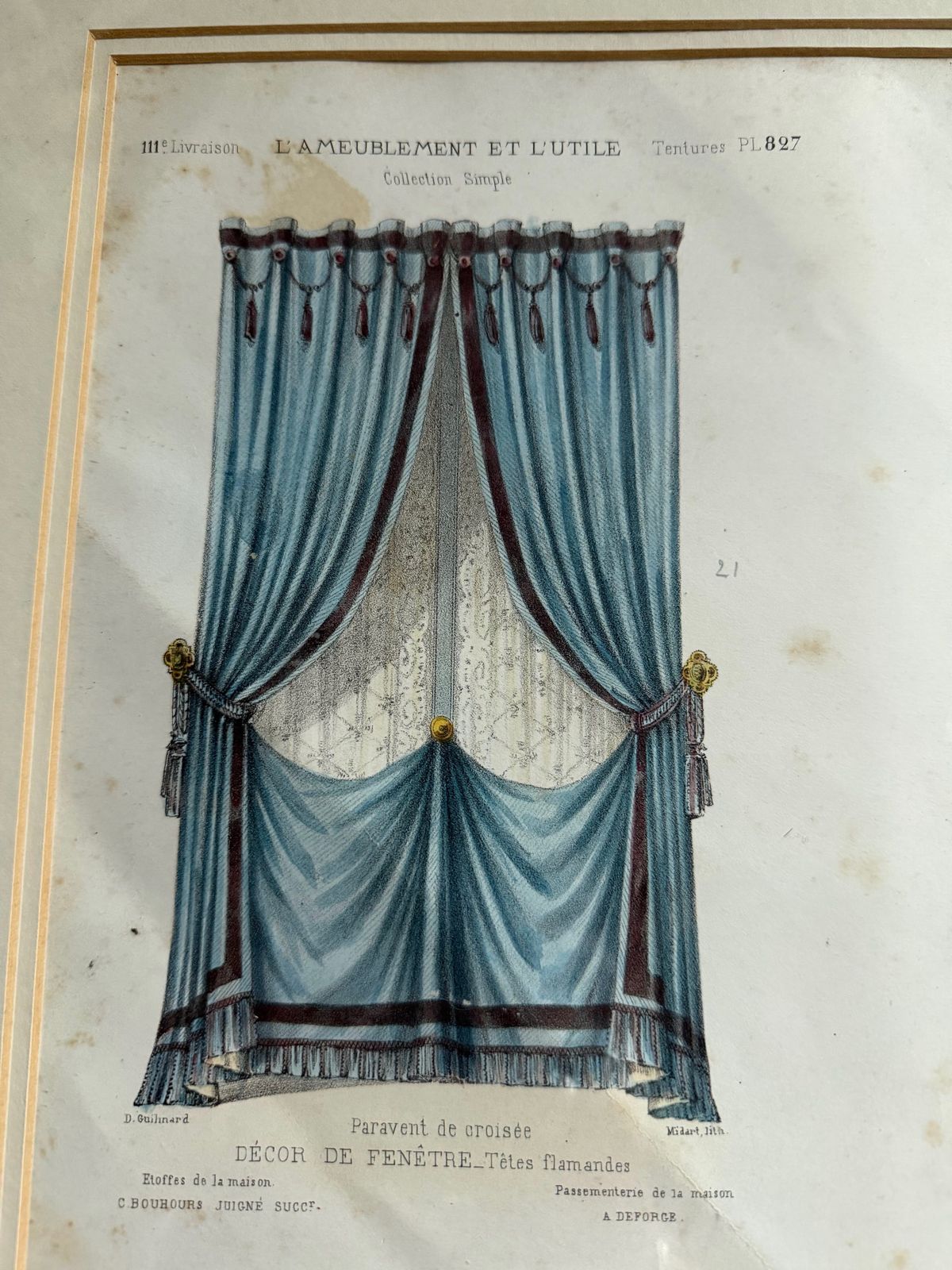Set Of 3 Framed French Antique Interiors Prints photo vinterior