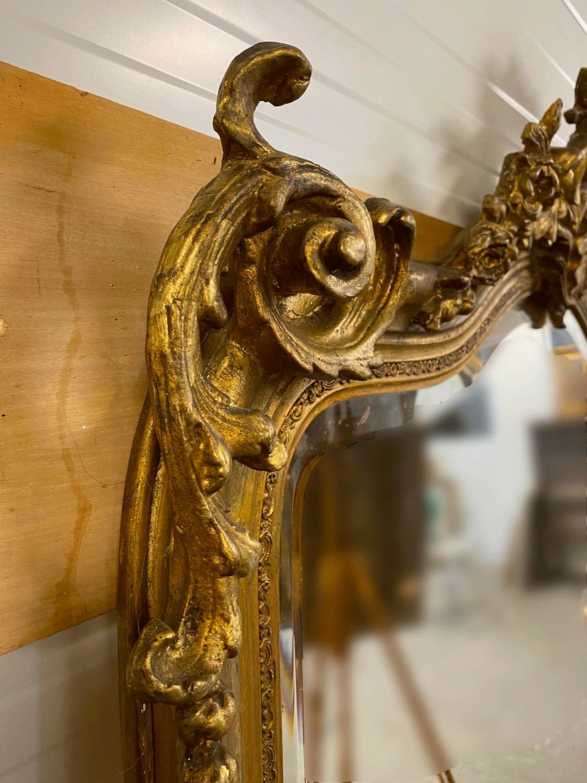 Oversized Antique French Rococo Giltwood Mirror, C.1880 (210×140 Cm) photo Home Decor