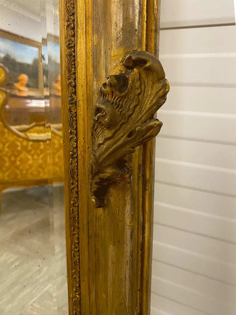 Oversized Antique French Rococo Giltwood Mirror, C.1880 (210×140 Cm) photo 1600.0