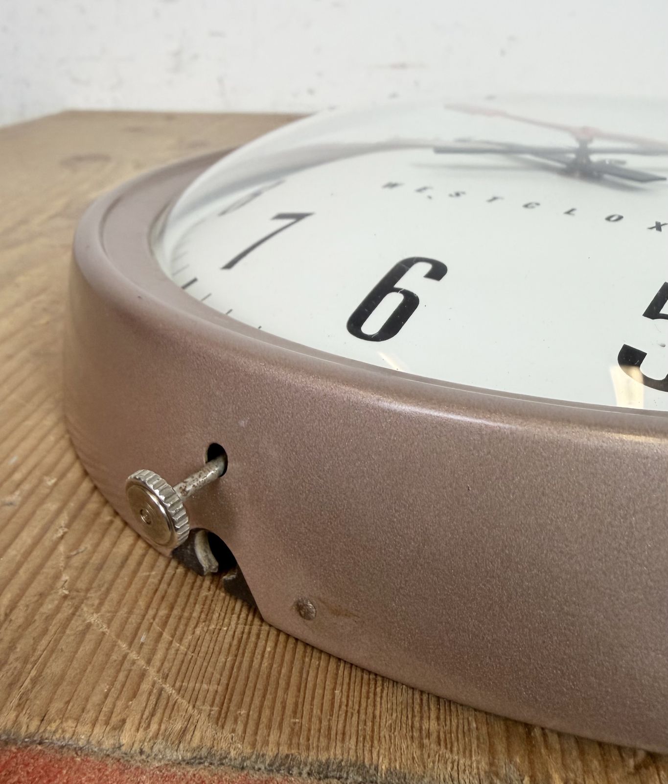 Brown Industrial Electric Station Wall Clock From Westclox , 1960s photo buy
