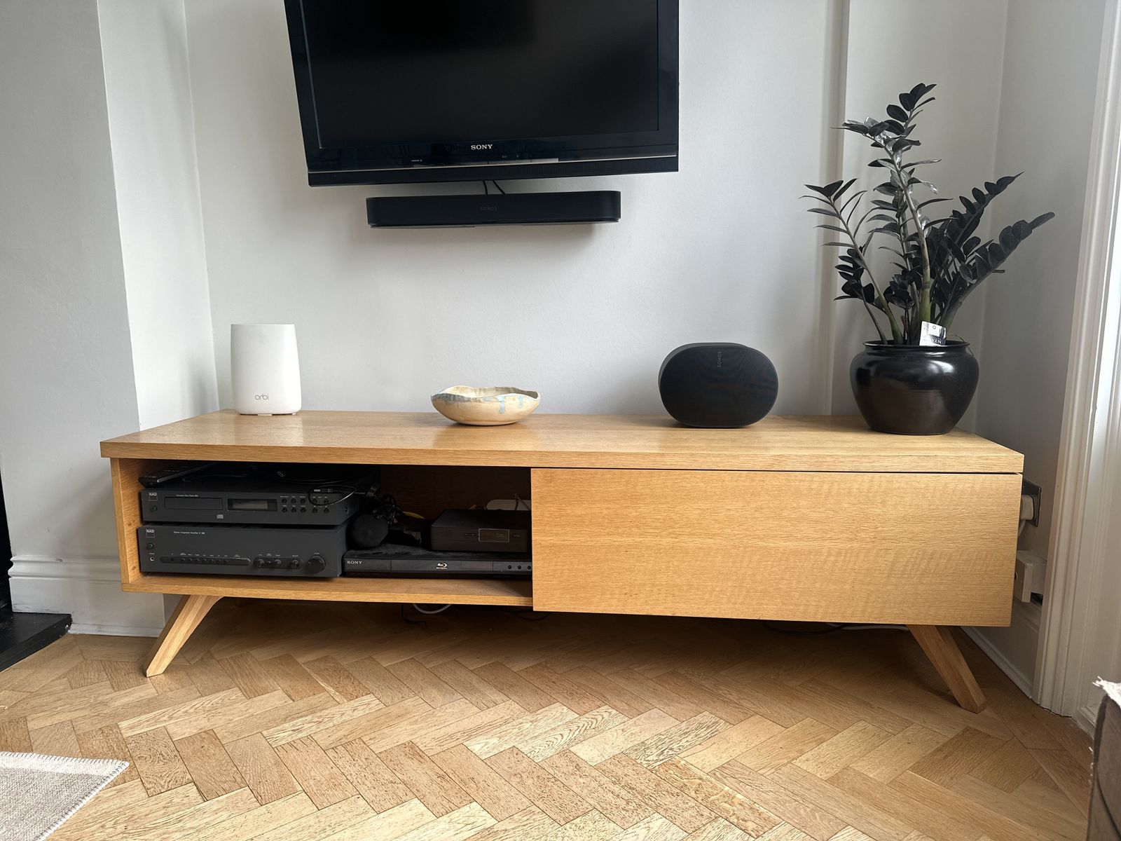 Last Chance To Buy – Matthew Hilton Solid Oak Media Unit | Mid Century Modern Classic photo Furniture
