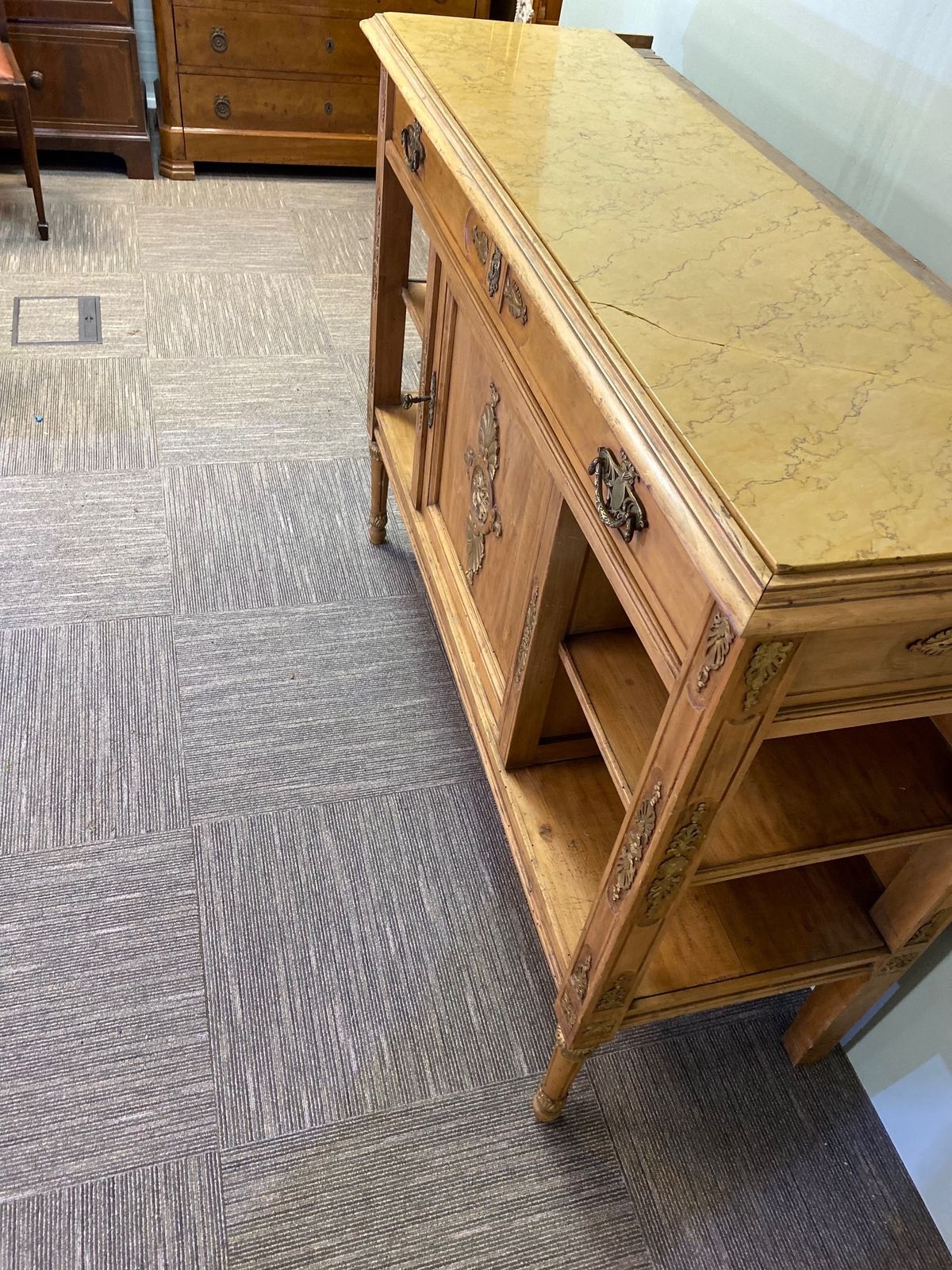 Mid 20th Century French Neoclassical Cabinet With Marble Top photo for sale